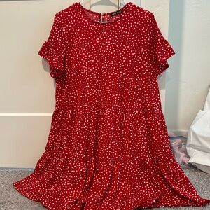 red polka dot dress